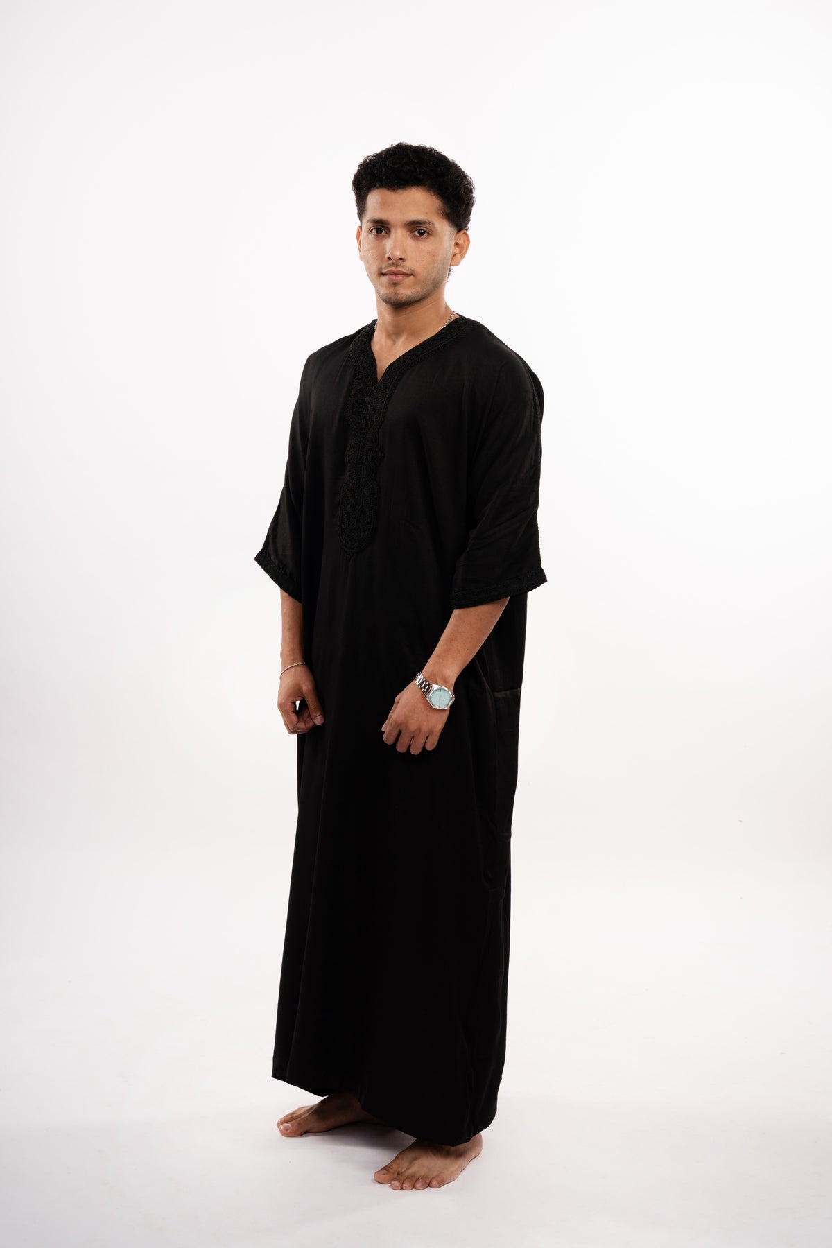 Premium Moroccan Thobe - Obsidian Black - individual photo 18