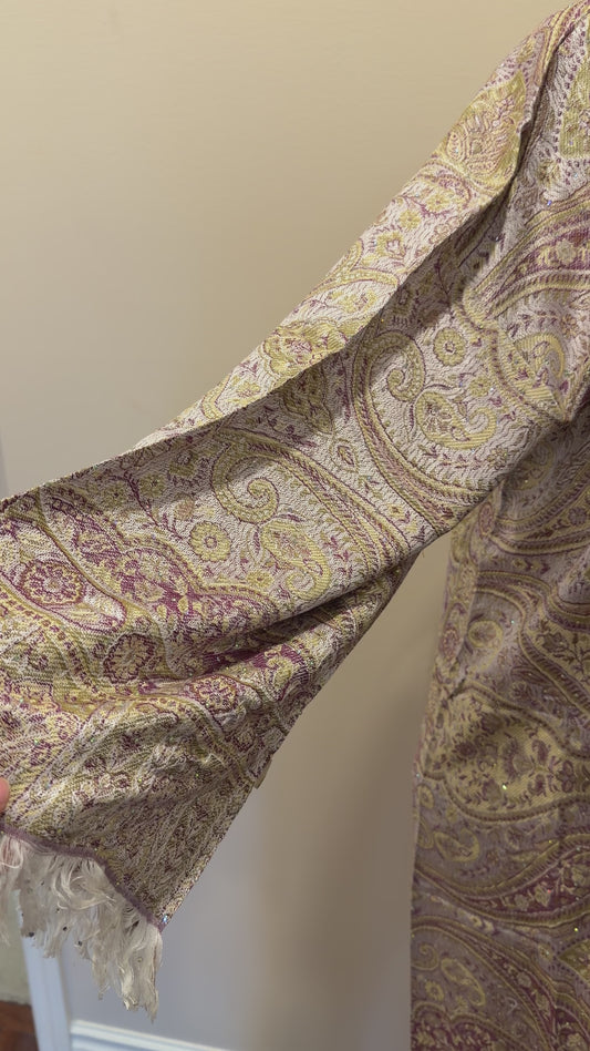 Pashmina Abaya - Olive & Purple