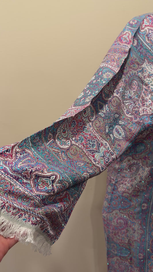 Pashmina Abaya - Pink & Blue (Multicolour)