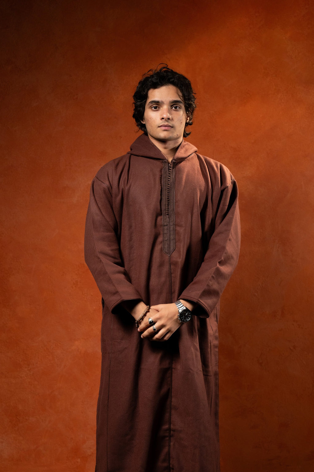 Winter Hooded Djellaba - Chocolate Brown - individual photo 133