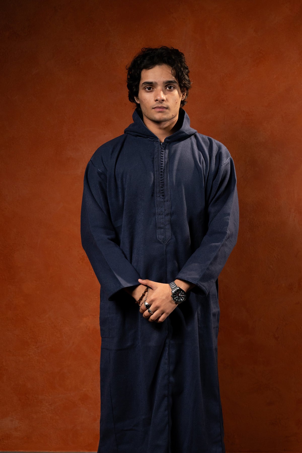 Winter Hooded Djellaba - Midnight Blue - individual photo 141