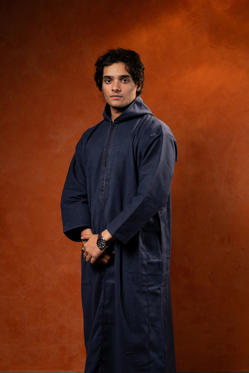 Winter Hooded Djellaba - Midnight Blue - individual photo 142